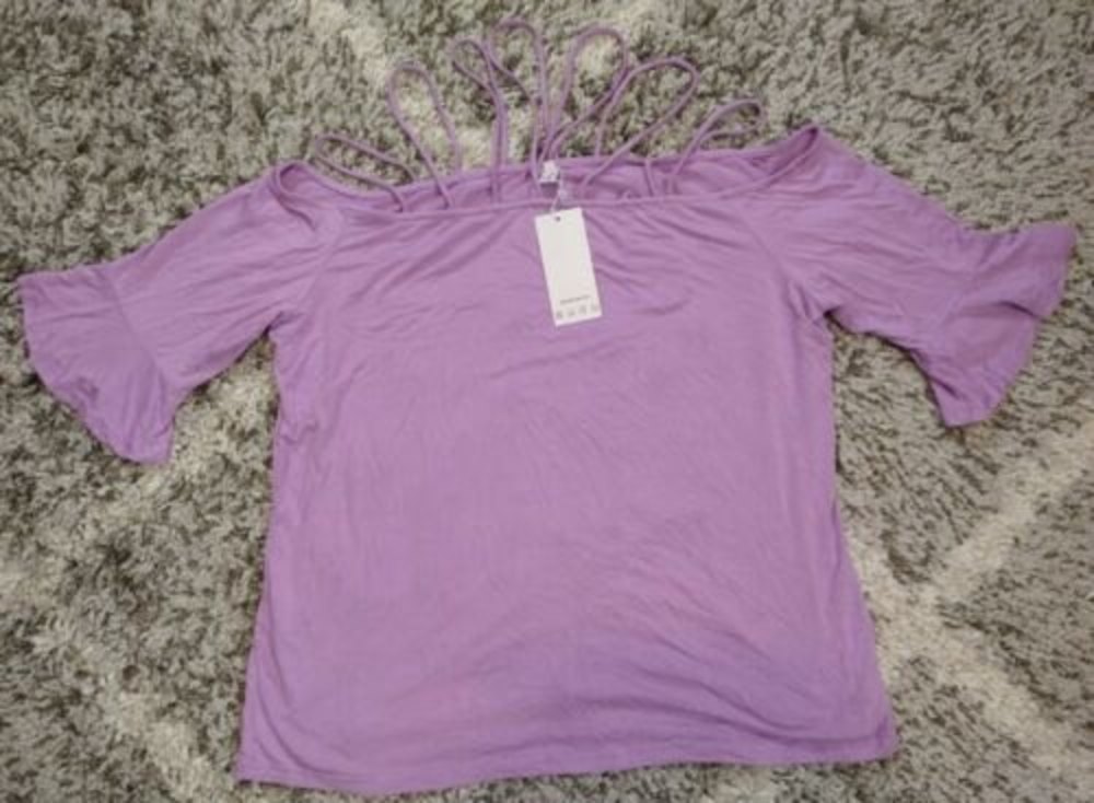 Women's New Choice Purple Bell Sleeve Shirt XL